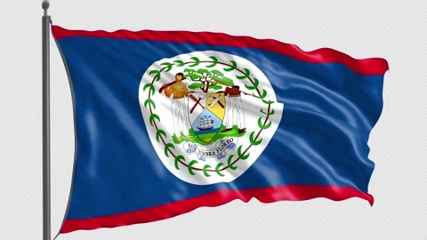 016 Flag of Belize with Alpha channel 3D Rendering 016 Stock Footage 159195148