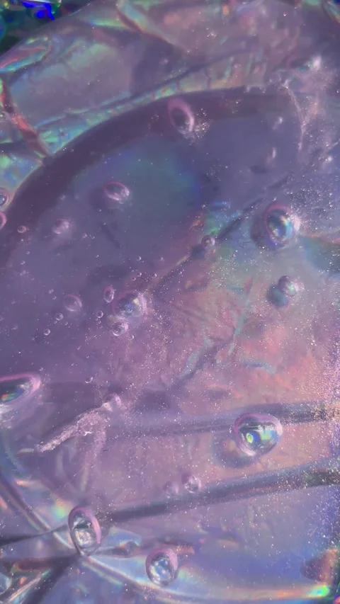 017_Abstract holographic liquid with bubbles.mp4 Video stock 342546204