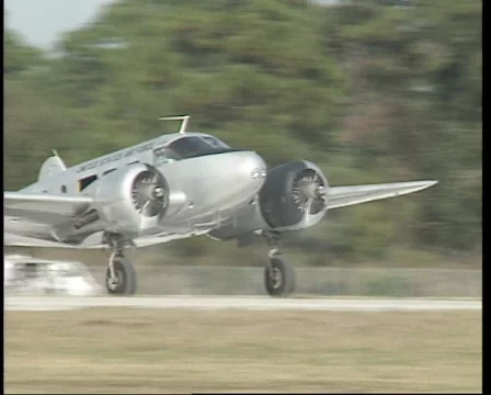 018B SNJ 1943 Beech 18 Expeditor / AT-7 / AT-11 / C-45 / JRB / SNB Stock Footage 1075497
