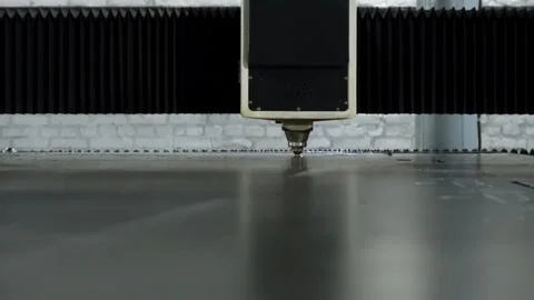 019 cutting sheet metal on a laser cnc machine Stock Footage 155306005