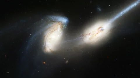 0195 A pair of colliding galaxies, HD 스톡 동영상 45245686