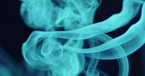 01_BlueSmoke_HorizontalSwirling2 Video stock 53344484