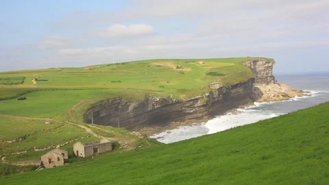 01E green cliffs in cantabria 스톡 동영상 97393172