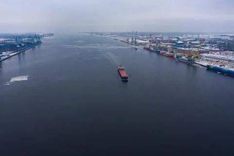 02-02-2021 Container ship on the Rhine River, Rhine Valley - UNESCO World Her Photos