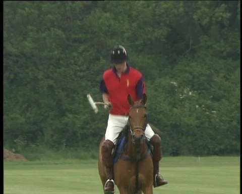 02-06-2002 Prince William on polo pony -2 Video stock 90379945