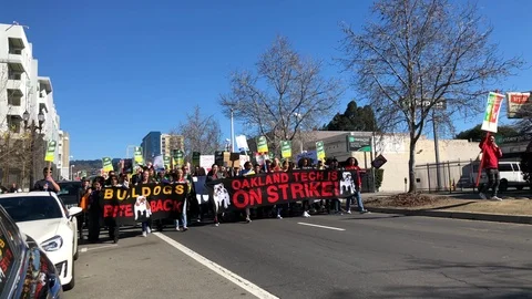 02 21 19 4K HD Video Oakland Teacher Strike 02 Stock Footage 103347159