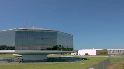 02 CAMERA PANNING FROM RIGHT TO LEFT AT SCIENCE STATION IN THE CITY OF JOAO  Stock Footage 151534015