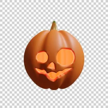 02 Halloween Pumpkin 3D Render Element Stock Illustration