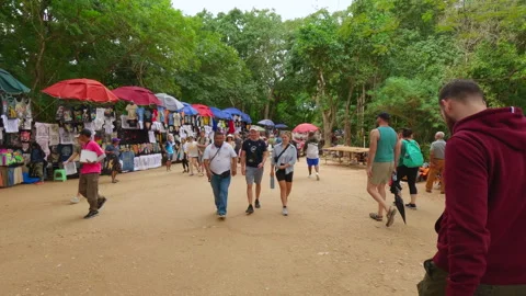 02 January 2024, Chichen Itza, Mexico: Timelapse video of crowd walking. Stock Footage 343673183