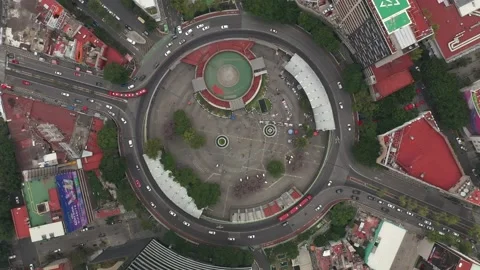 02 panoramic view of roundabout, cdmx Video stock 213387239