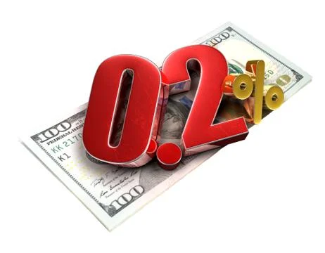 0.2 Percent 3d rendering on white background.(with Clipping Path). Stock Illustration