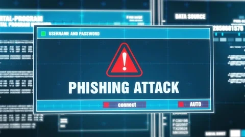 02. Phishing Attack Warning Notification on Digital Security Alert on Screen. Stock Footage 95486551