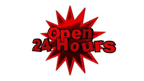 02 Text Animation with Graphics Open 24Hours 库存影片 128039672