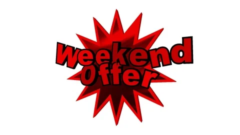 02 Text Animation with Graphics Weekend Offer Stock-Footage 128040193