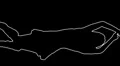 02- Vertical HD sexy dancer silhouette - white thin line on black HD Footage
