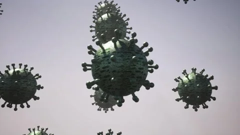 02 Virus molecule, green in white background Stock Footage 243533049