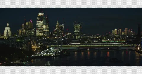 020 Twilight Ariel View over the River Thames around the London Eye towards.. 스톡 동영상 321401696