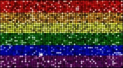 Rainbow flag- seamless looping with reflectors and sparkles