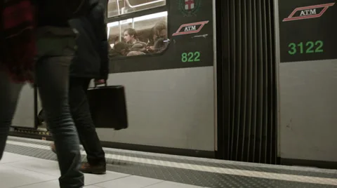 0209  Rush Hour at the underground Station Milano Centrale Stock Footage 33702876