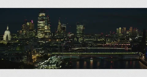 021 Twilight Ariel View over the River Thames around the London Eye towards.. 스톡 동영상 321401826