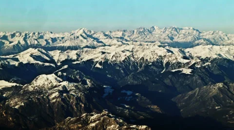 0210 Aerial view of Alps, winter time Stock Footage 33700421