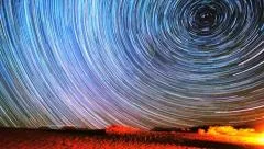 Spectacular Star Trails Timelapse Space Spin Over Desert