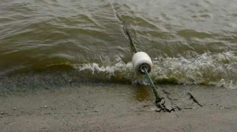 0212 boat float in the sea waves Stock Footage 8968015