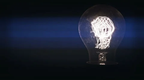 0212 Vintage bulb lighting with a bleu flare Stock Footage 33700498