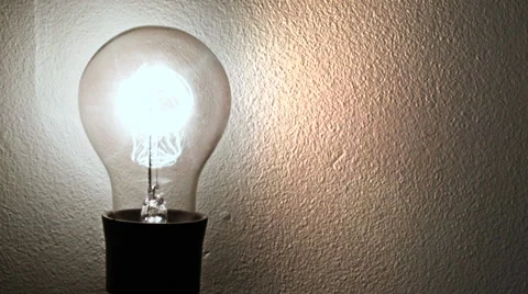 0213 Vintage bulb lighting on a wall Stock Footage 33701203