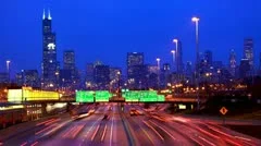 Chicago skyline and traffic