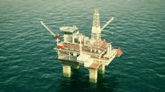 Oil platform rig on sea drilling for oil. Petrol industry offshore gas north sea