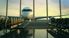 Airport terminal. Travel Transportation departure business airplane holidays.