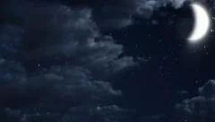 Seamless loop of clouds at night. Time-lapse motion background 1080p