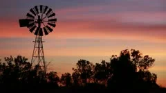 Windmill Silhouette with beautiful sunset sunrise sky