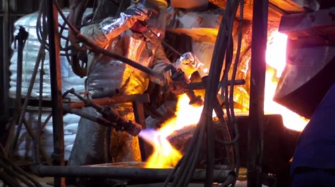 0225 Silver furnace Stock Footage 34178939