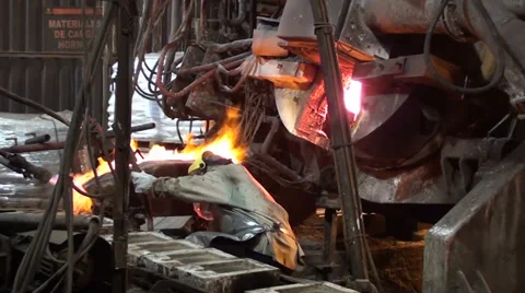 0228 Silver foundry Stock Footage 34194942
