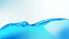Flowing water. Blue background. Alpha matte.