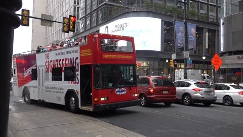 024 Phila Tour Bus Stock Footage 119912847