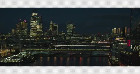 024 Twilight Night Ariel View over the River Thames around the London Eye t.. Stockbeeldmateriaal 321402123