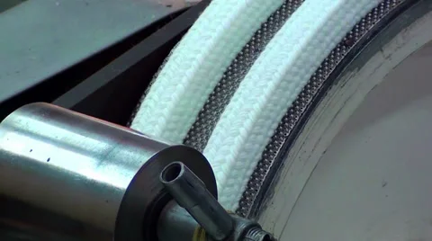 0242 Machine roller in a  plastic industry Stock Footage 35759715