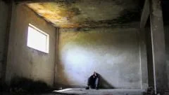 Homeless Depressed Young Man In Abandoned Building Unemployment Concept HD