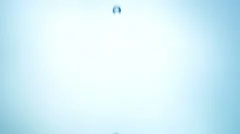 Clean water and water drops in slow motion