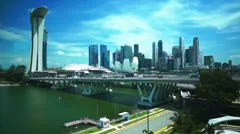 Singapore aerial cityscape view, timelapse