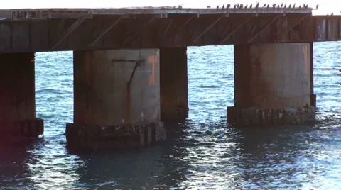 0248 Pillars of a pier Stock Footage 36730280