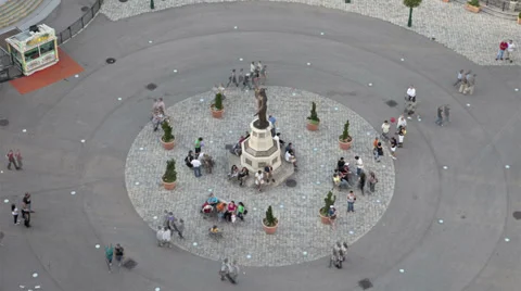 0249 Slow time lapse of the little square close to the big panoramic wheel Stock Footage 33734659