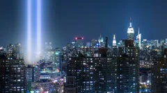 911 Lights in New York City - September 11th Memorial Beams Manhattan NYC