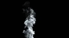 Smoke billowing over a black background. Seamless loop with alpha.