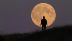 Man in the moon walking away