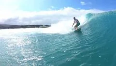 Surfer Surfing On Ocean Wave, Summer HD
