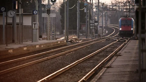 0260 Lonely locomotive Stock Footage 33846594